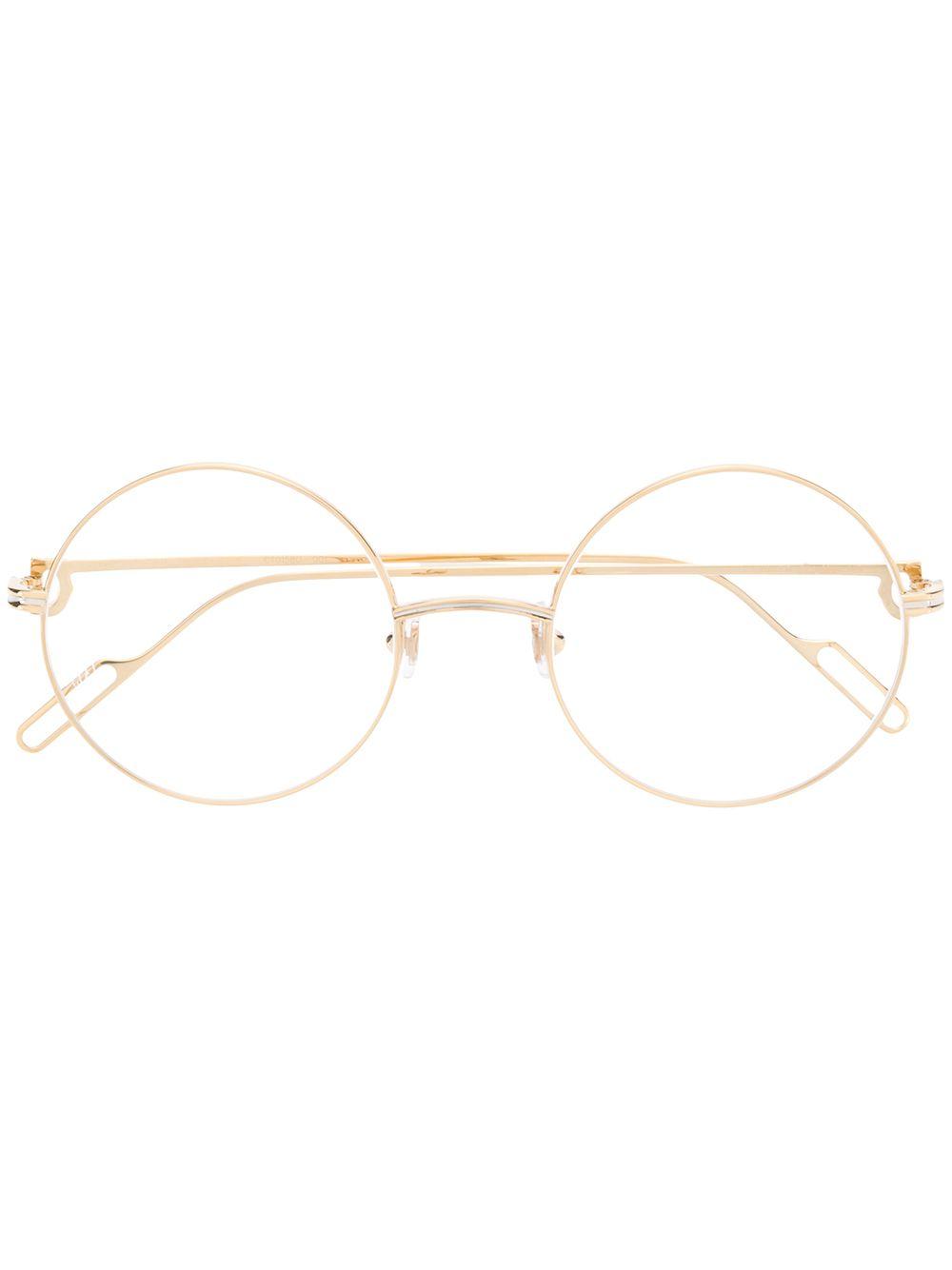 Cartier Round Frame Glasses in Metallic | Lyst