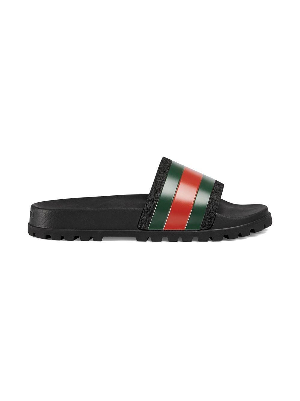 gucci black fur slides