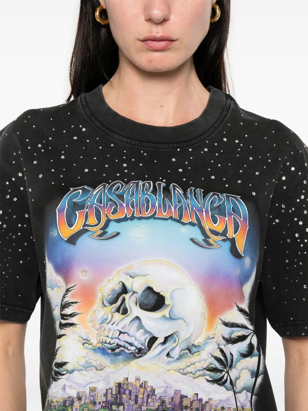 CASABLANCA La Premonition Hotfix Printed T-Shi in Black | Lyst