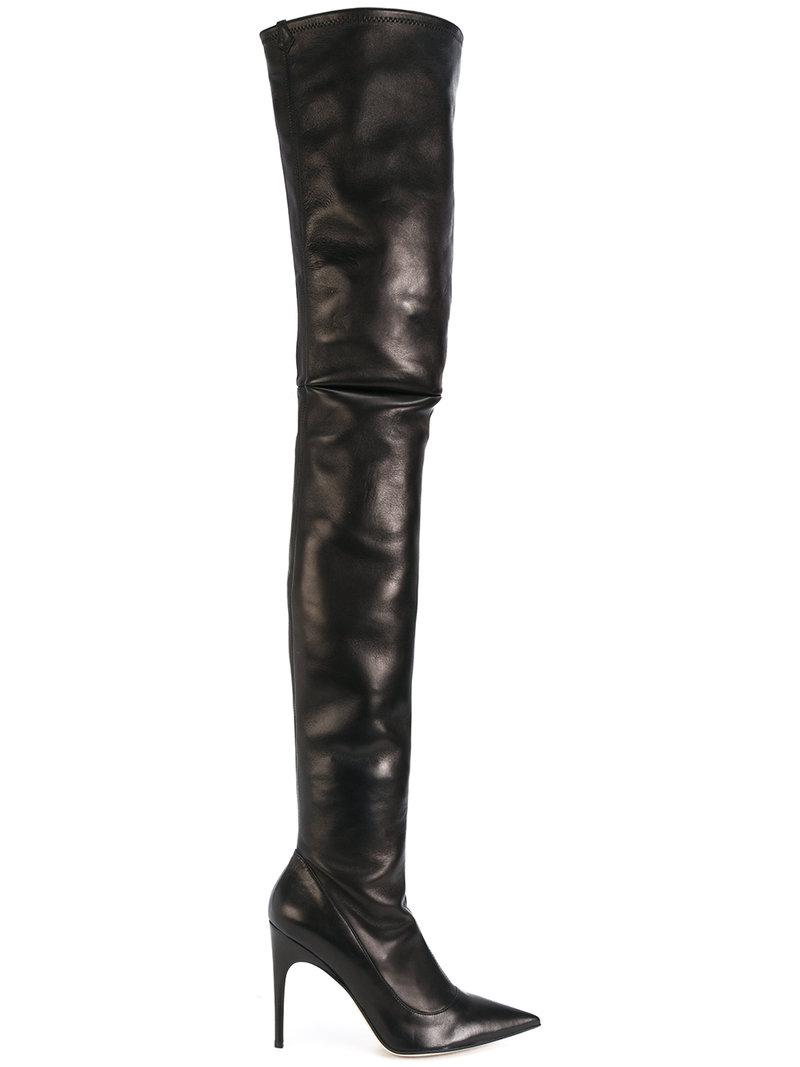 Sergio Rossi Leather Cindy Boots in Black - Lyst