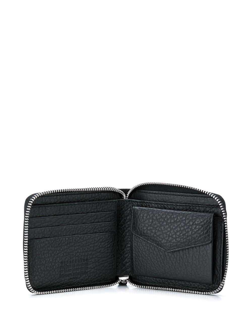Maison Margiela Leather Zip-around Wallet in Black - Lyst