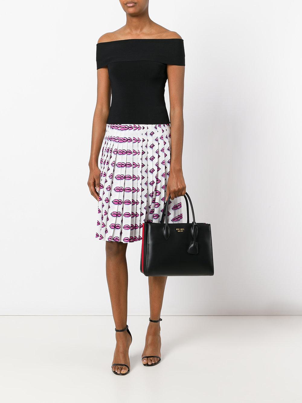 Prada Synthetic - Lip Print Pleated Skirt - Women - Spandex/elastane ...