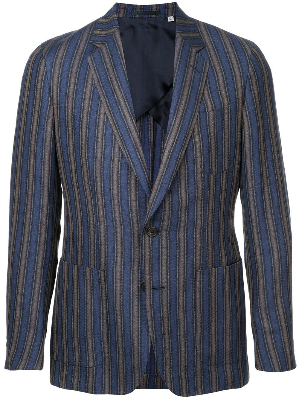 Gieves & Hawkes Wool Stripe Fitted Blazer in Blue for Men - Lyst