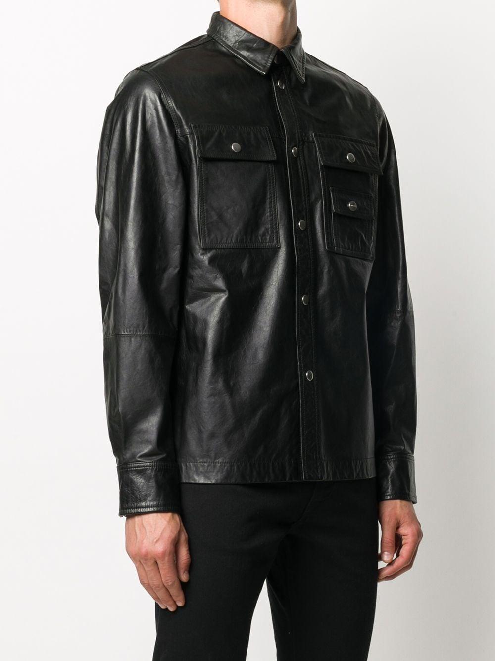 DIESEL Leather Overshirt in Black for Men - Lyst