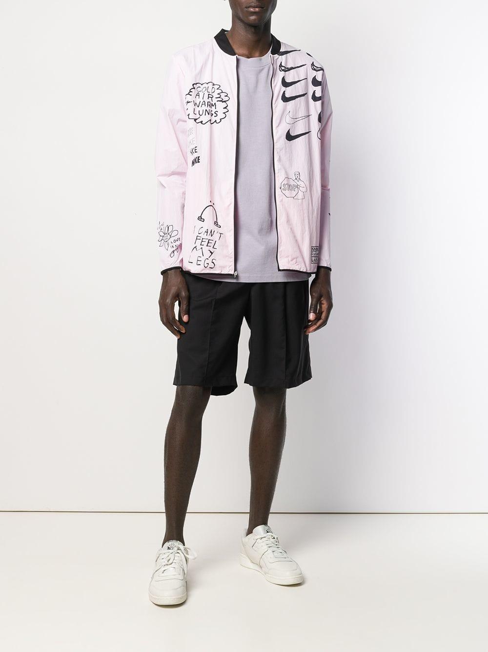 Nike Nathan Bell Printed Running Jacket in Pink for Men | Lyst