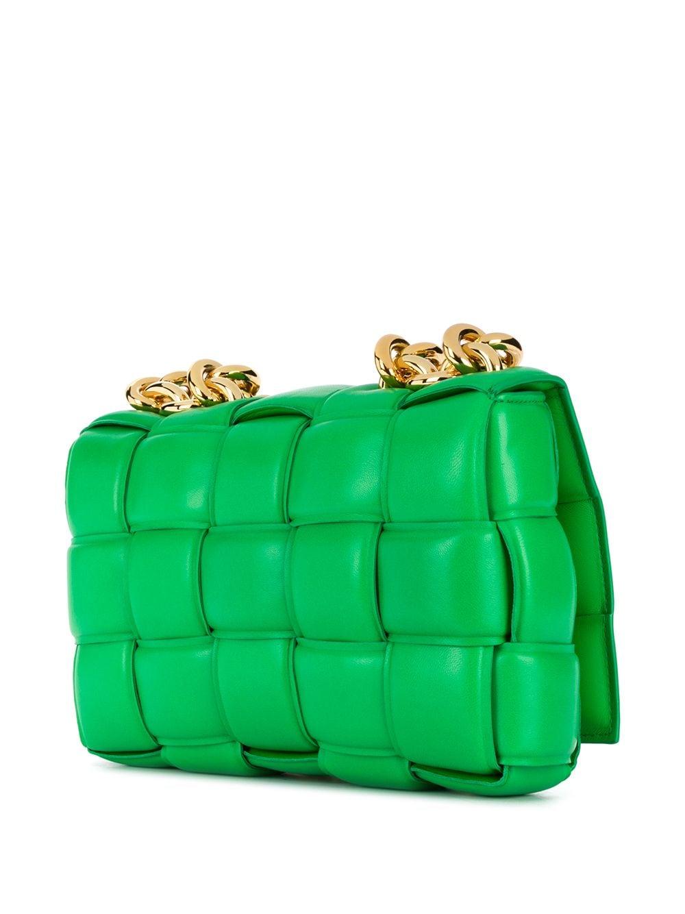 Bottega Veneta Leather Cassette Padded Shoulder Bag in Green - Lyst