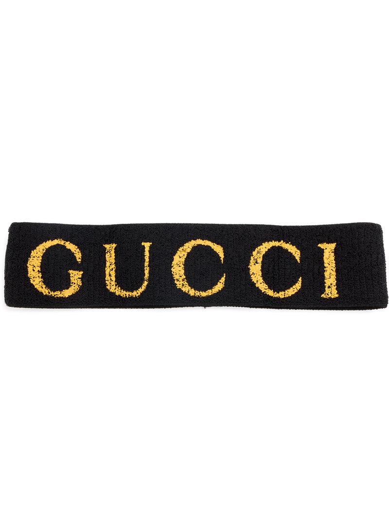 Gucci Cotton Elastic Headband in Black - Lyst