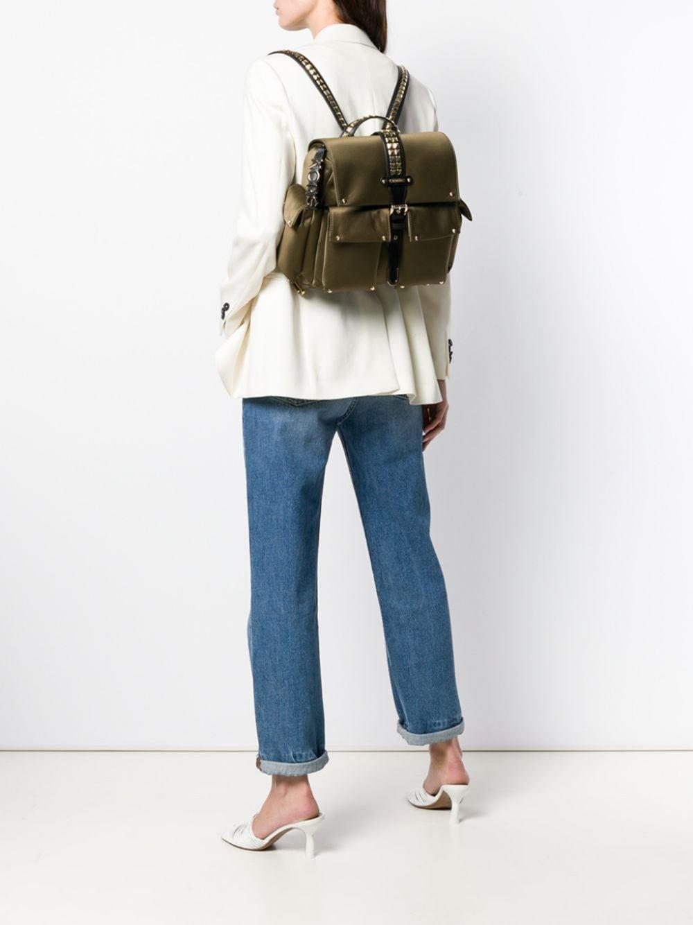 MICHAEL Michael Kors Olivia Studded Backpack in Green | Lyst