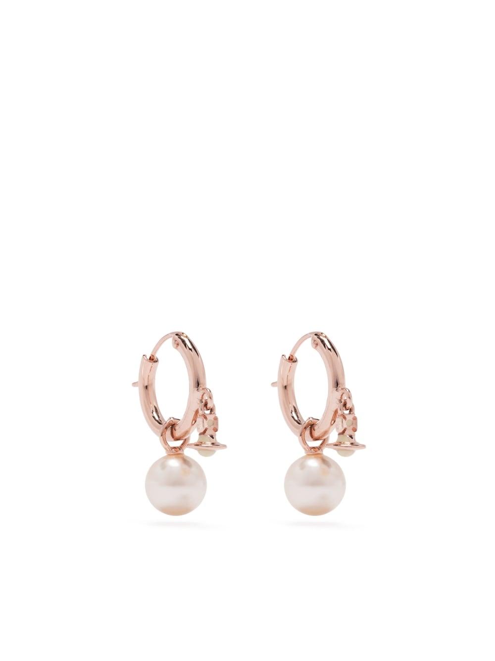 Vivienne Westwood Pearlembellished Hoop Earrings in White Lyst