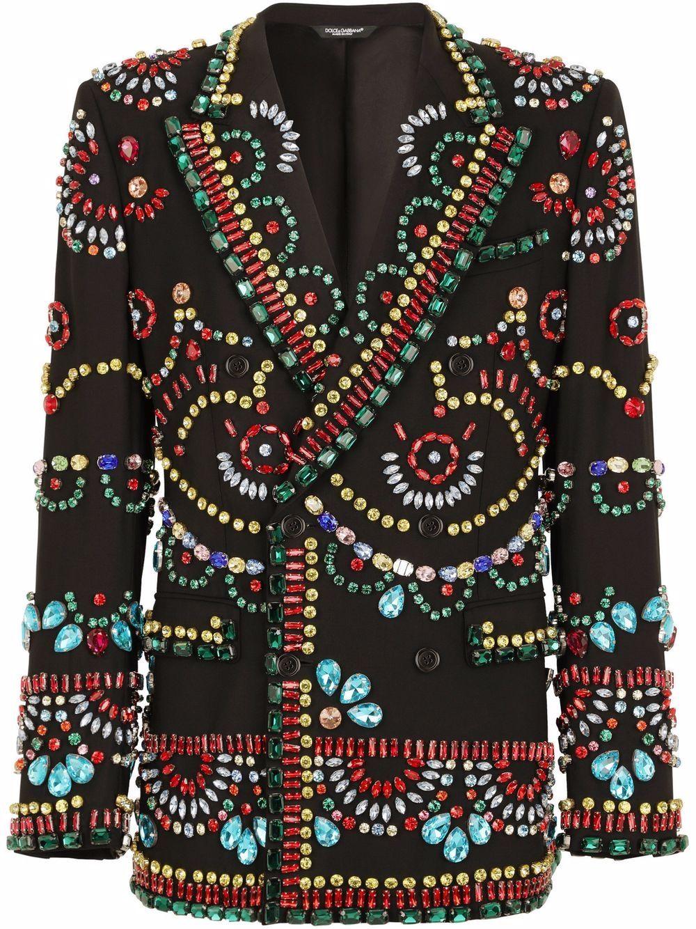 Dolce & Gabbana Sicilia-fit Embellished Double-breasted Blazer in Black for  Men | Lyst