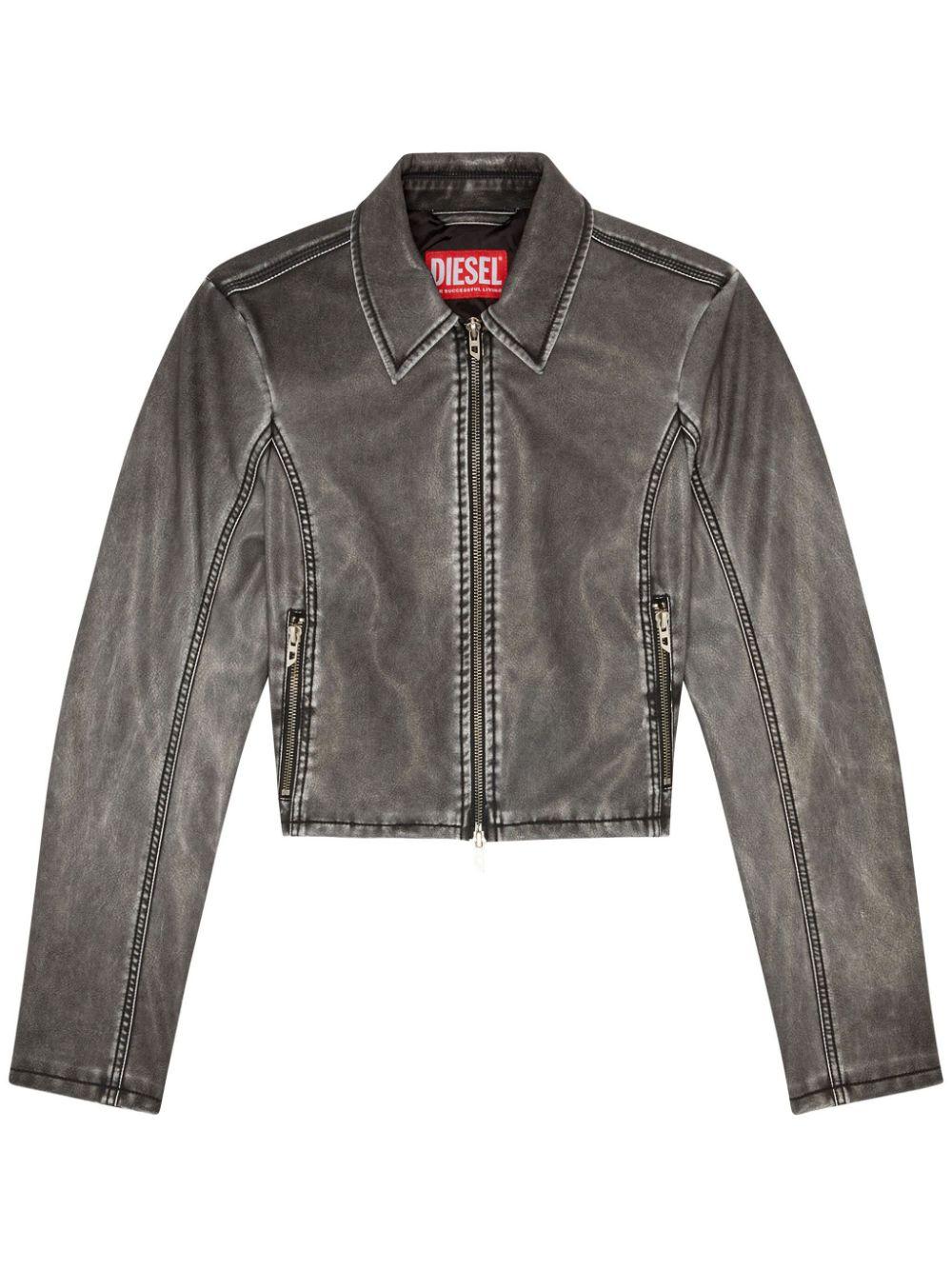 DIESEL レディース グレー G-ota クロップド ジャケット ジャケット