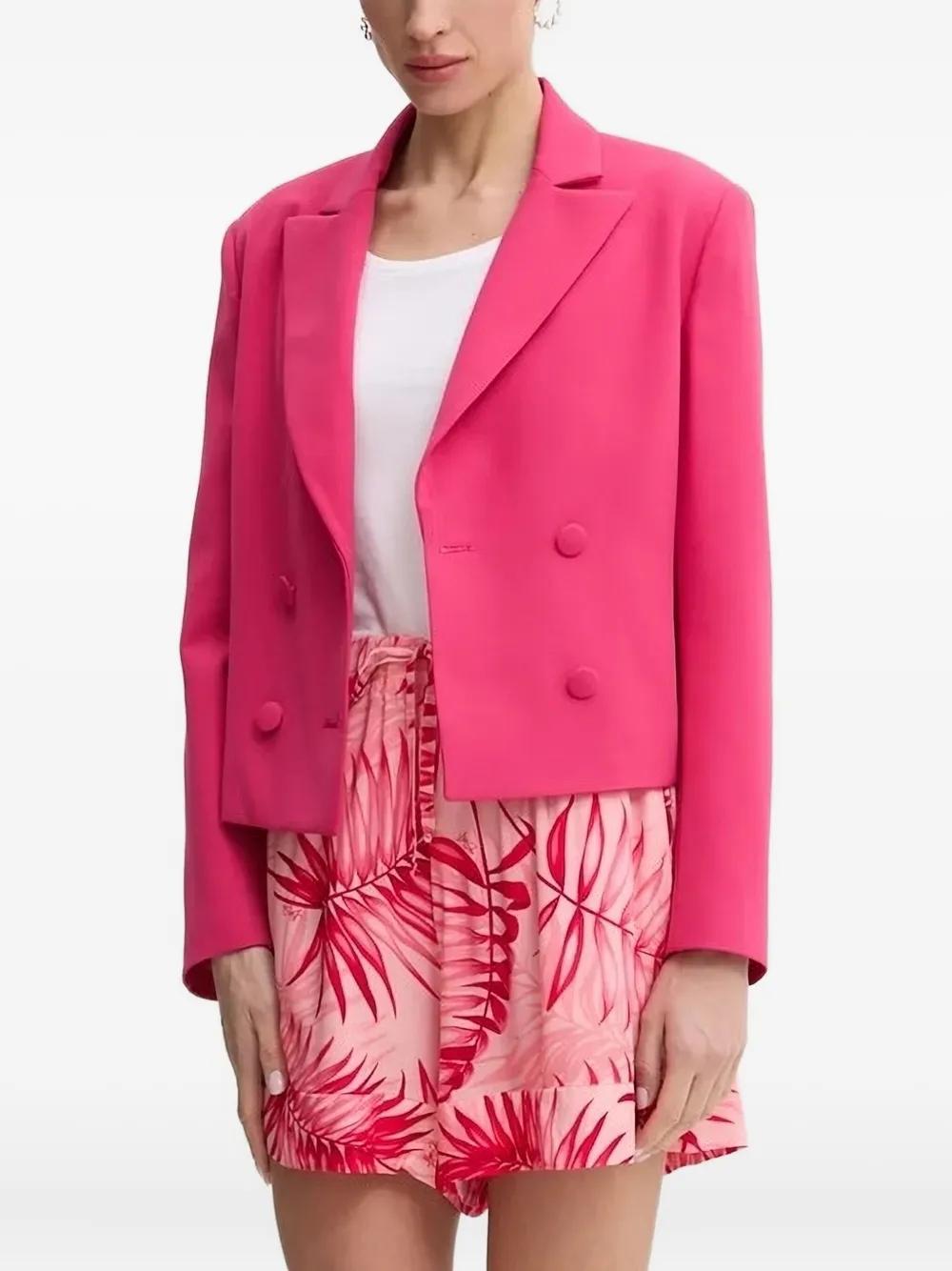 Double Breasted Blazer Macys Womens Pink Blazer Designer Cropped