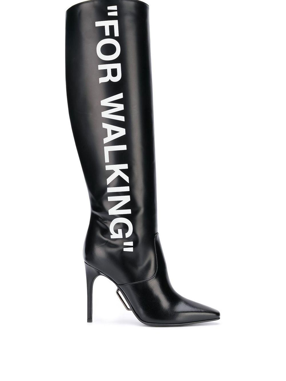Off-White c/o Virgil Abloh For Walking Knee High Boots in Black | Lyst
