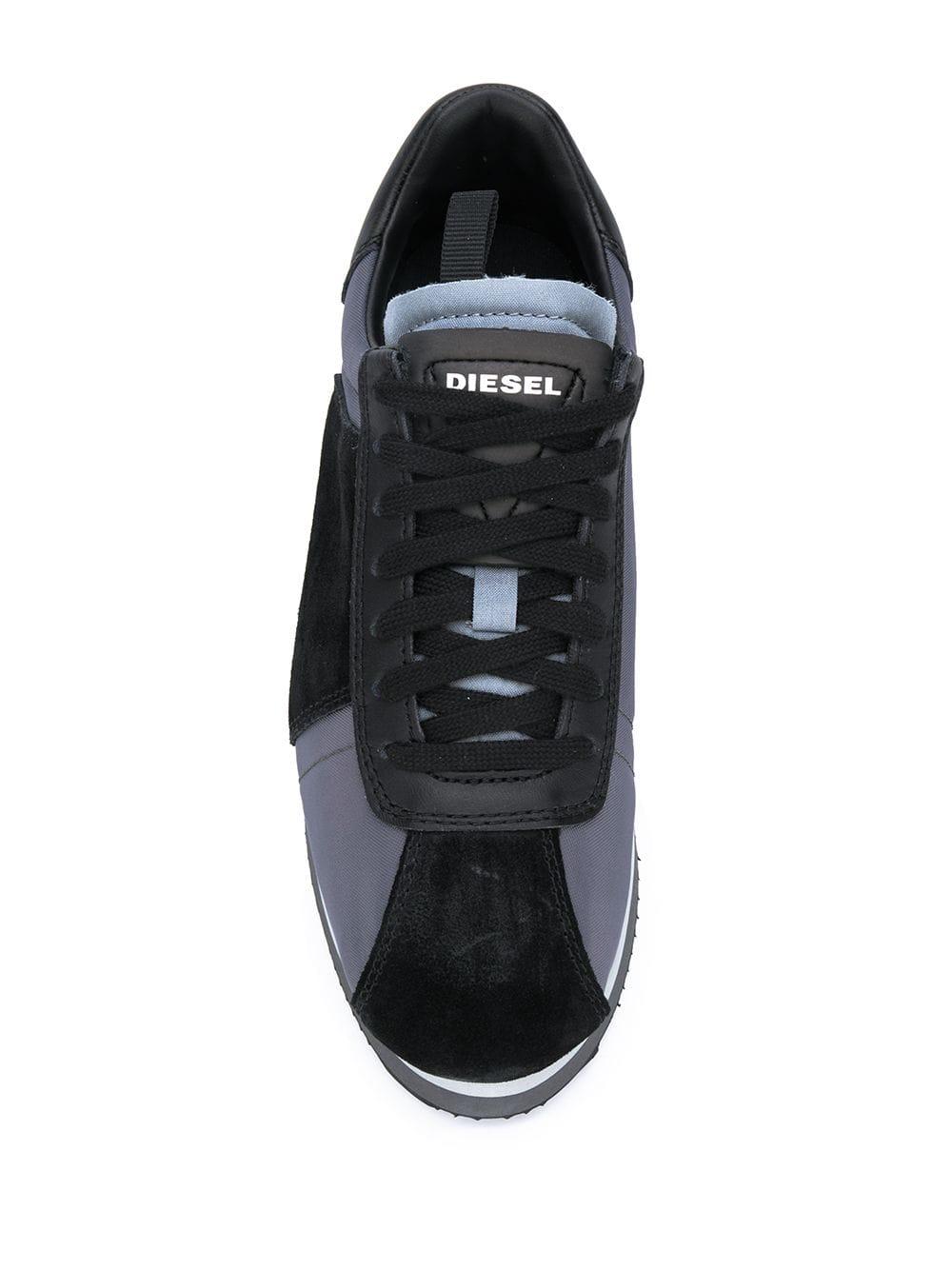 diesel panelled platform sneakers