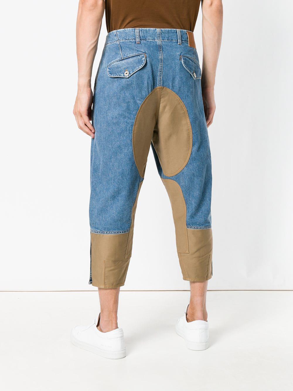 Loewe Leather Patch Jeans in Blue for Men Lyst