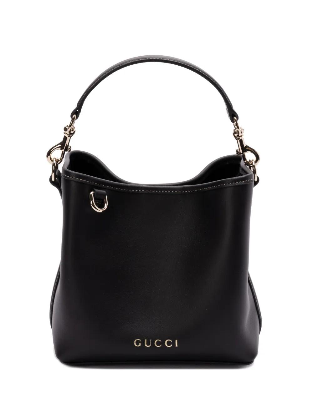 Gucci ミニGGエンブレム バケットバッグ ブラック | Lyst