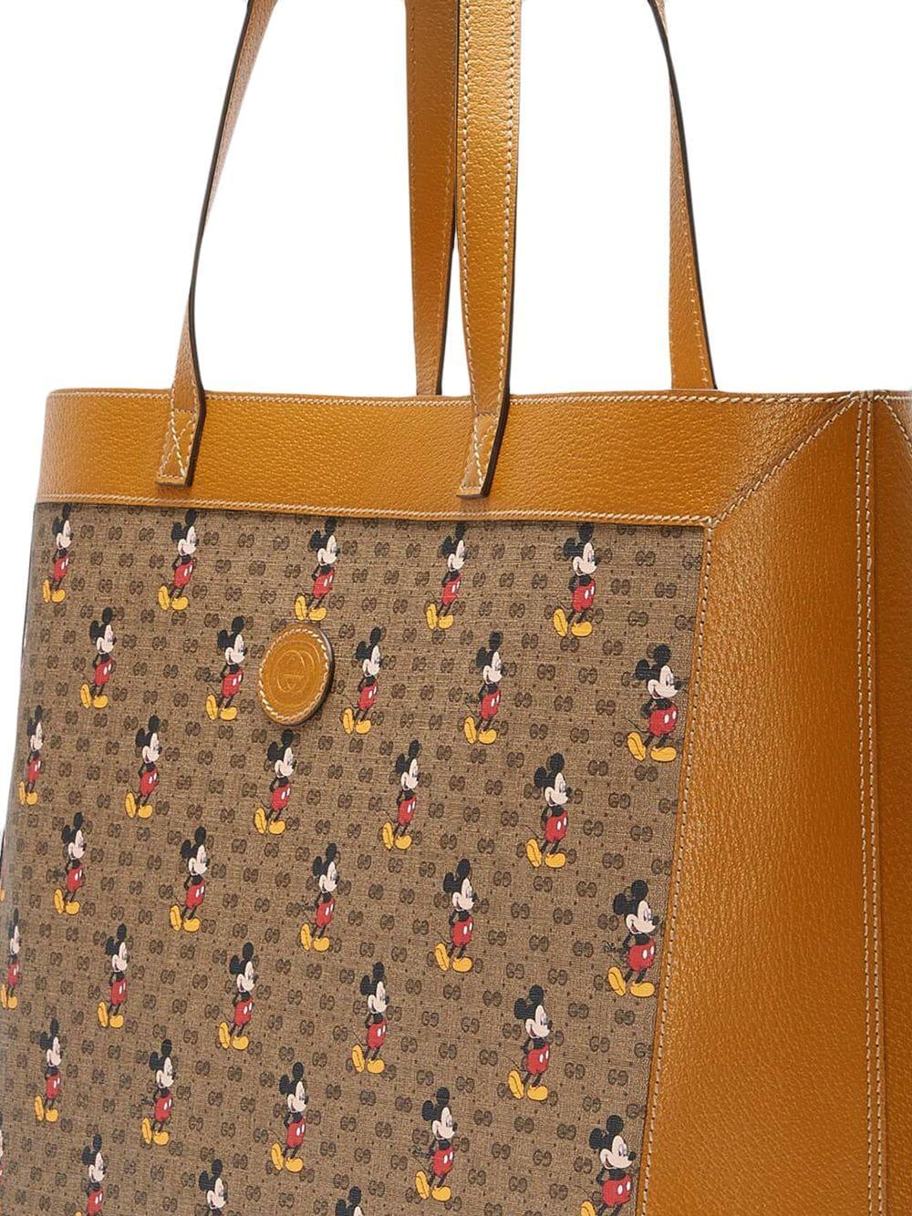 Gucci X Disney Mickey Mouse-print Tote in Brown for Men | Lyst