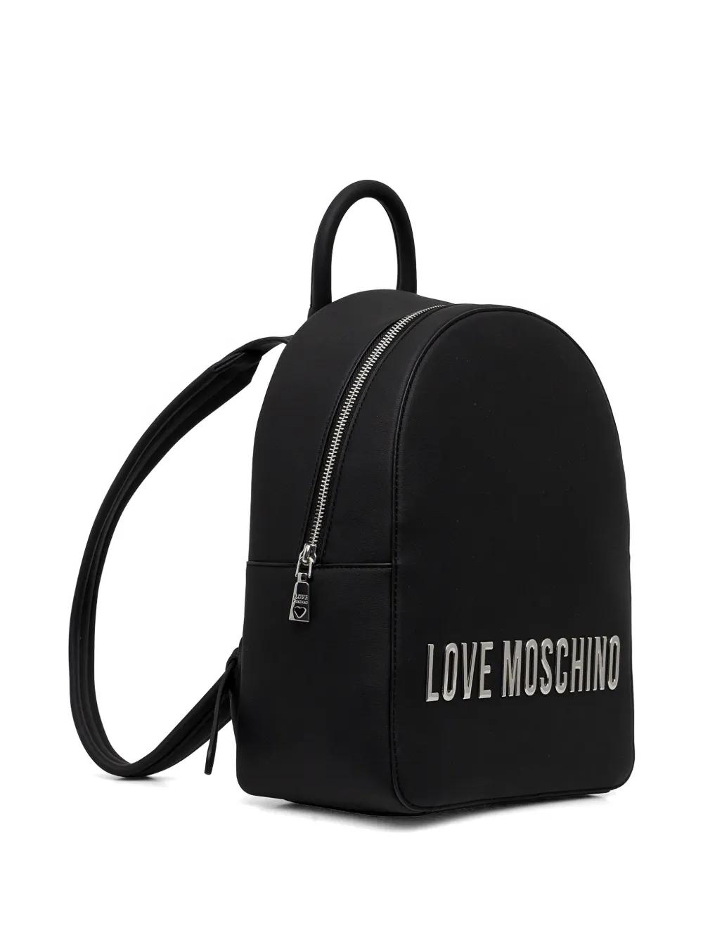 Love Moschino bag backpack black leather like / embroidered logo Love Moschino | Bags | Love Moschino Bag Backpack Black  main image 4