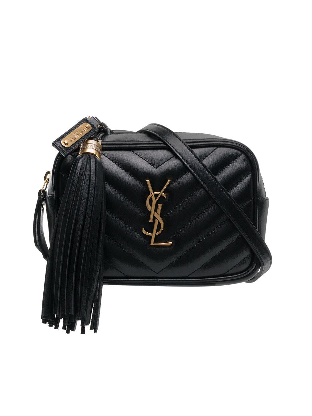 Ysl Saint Laurent woman Lou waist belt bag studded black