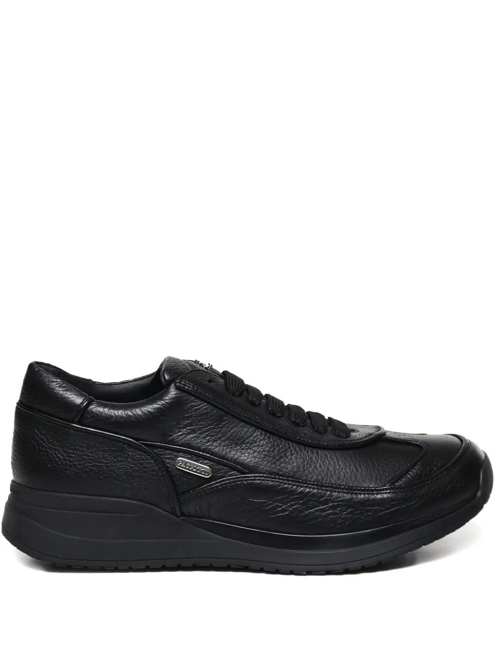 Cesare Paciotti Story Lace-Up Leather Sneakers in Black for Men