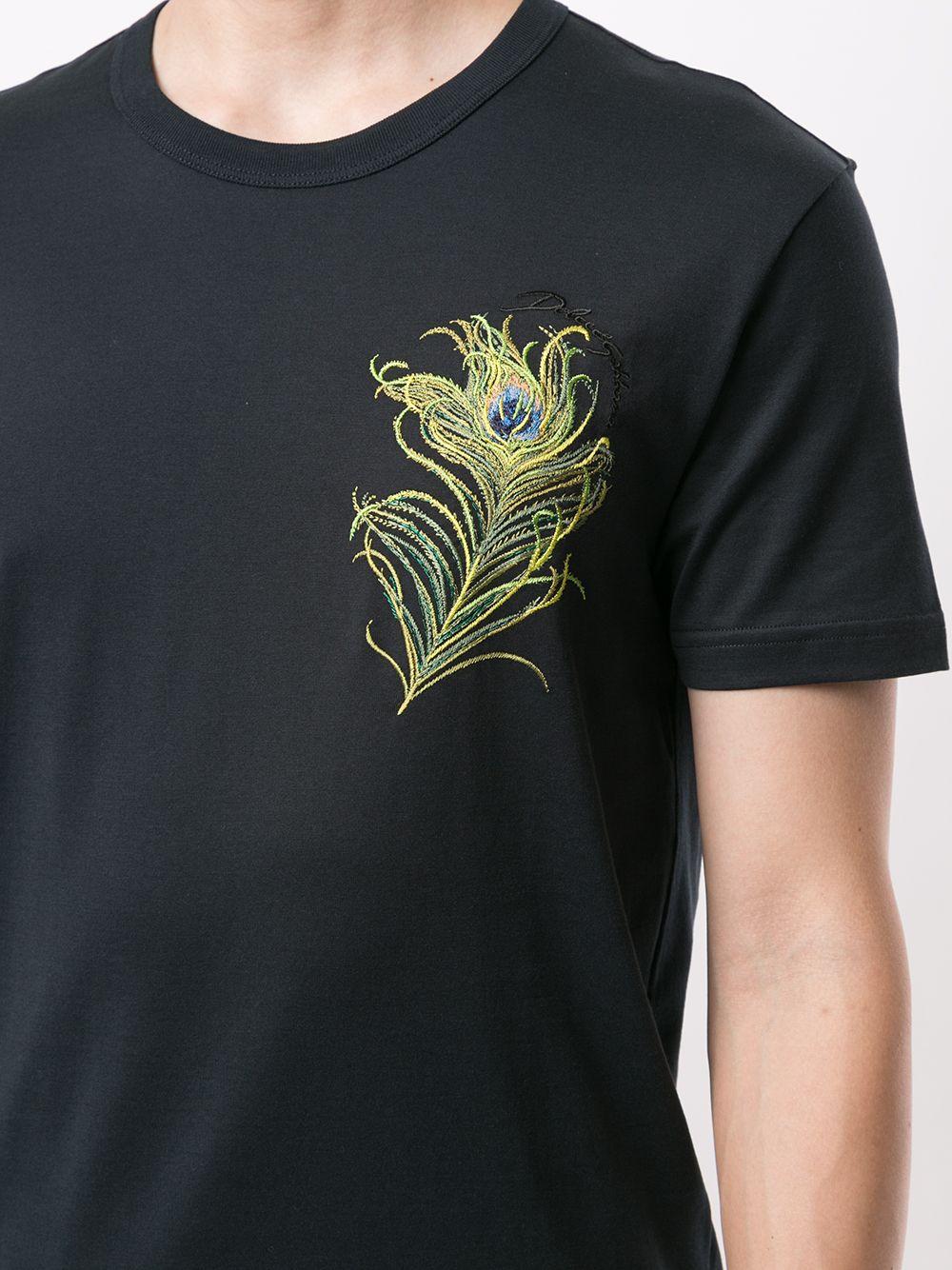 t shirt with peacock feathers