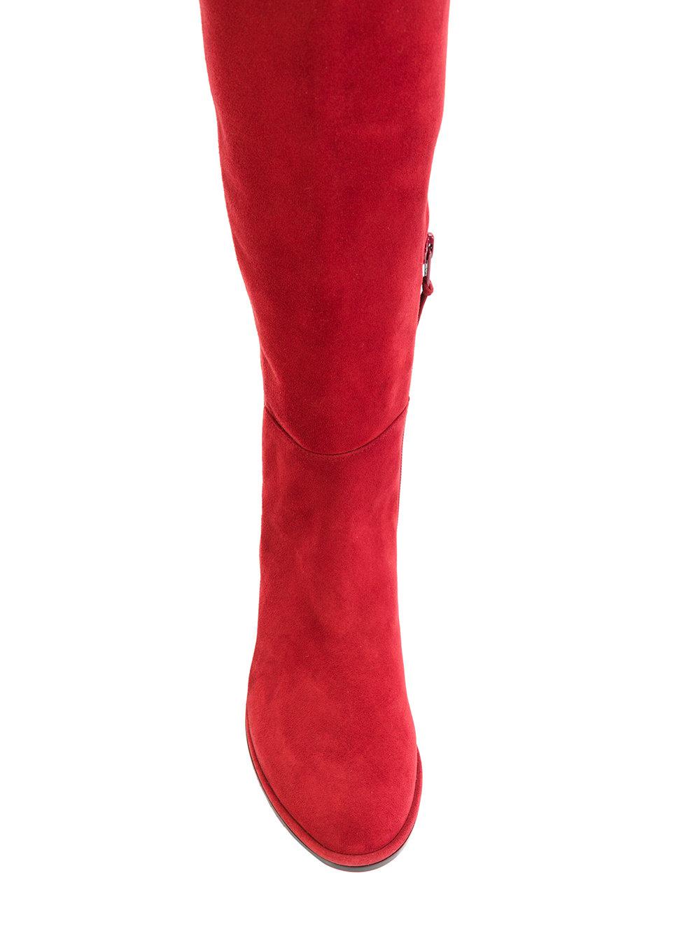 red suede boots