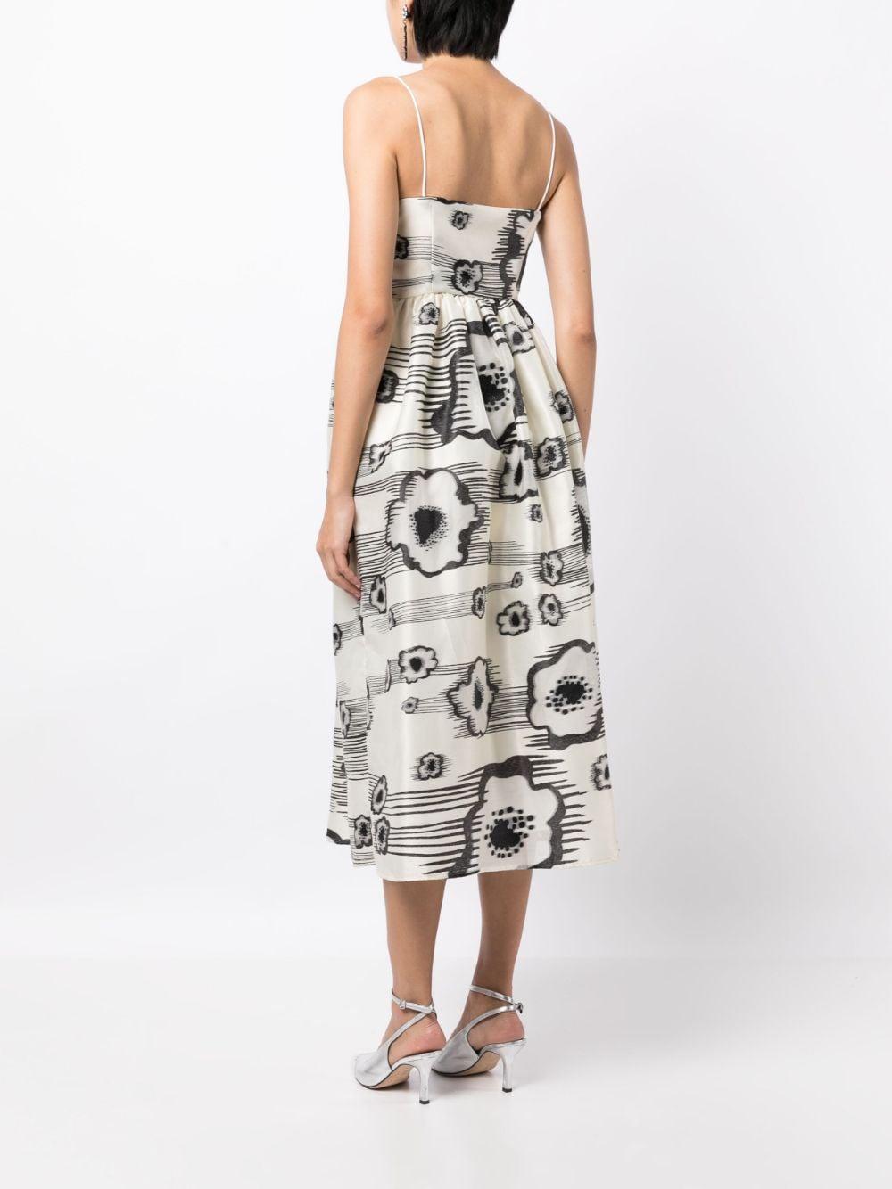 Stine Goya Abby Abstract-print Midi Dress in | Lyst