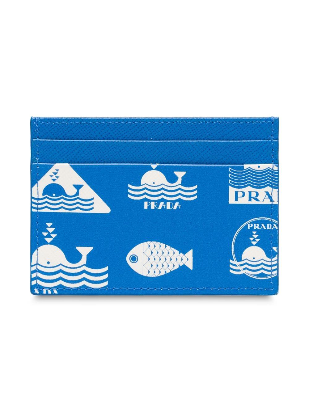 prada card holder blue