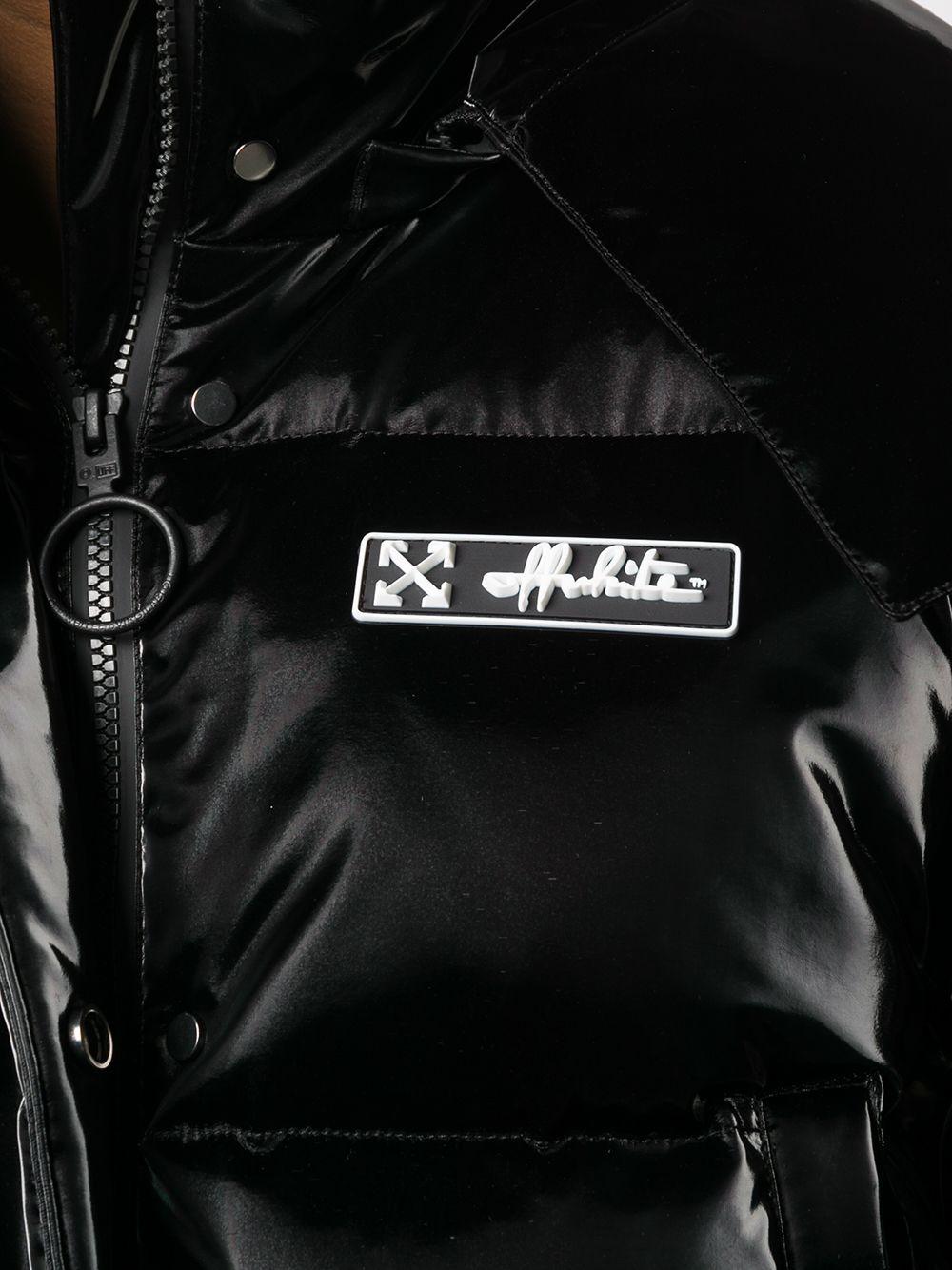 Off-White c/o Virgil Abloh Logo Patch Puffer Jacket in Black | Lyst