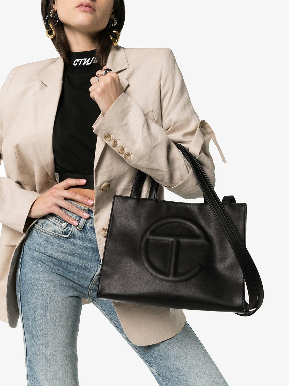 Black mini leather shopping bag Telfar - Lyst