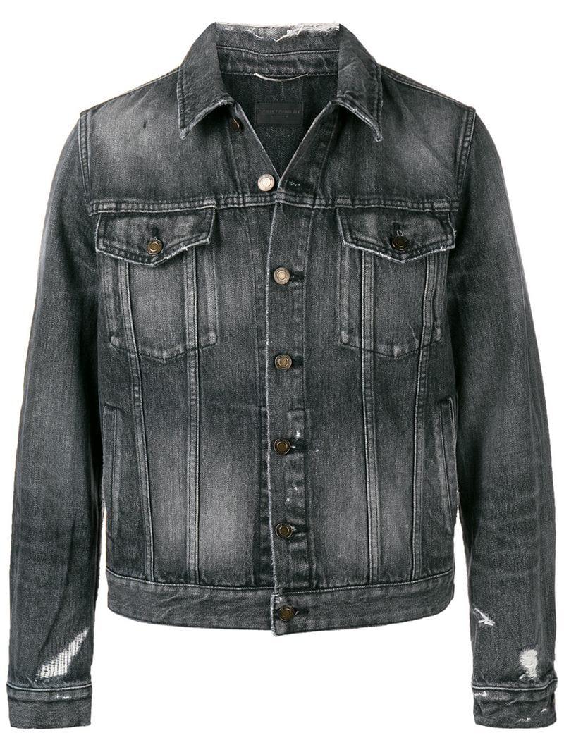 grey distressed jean jacket