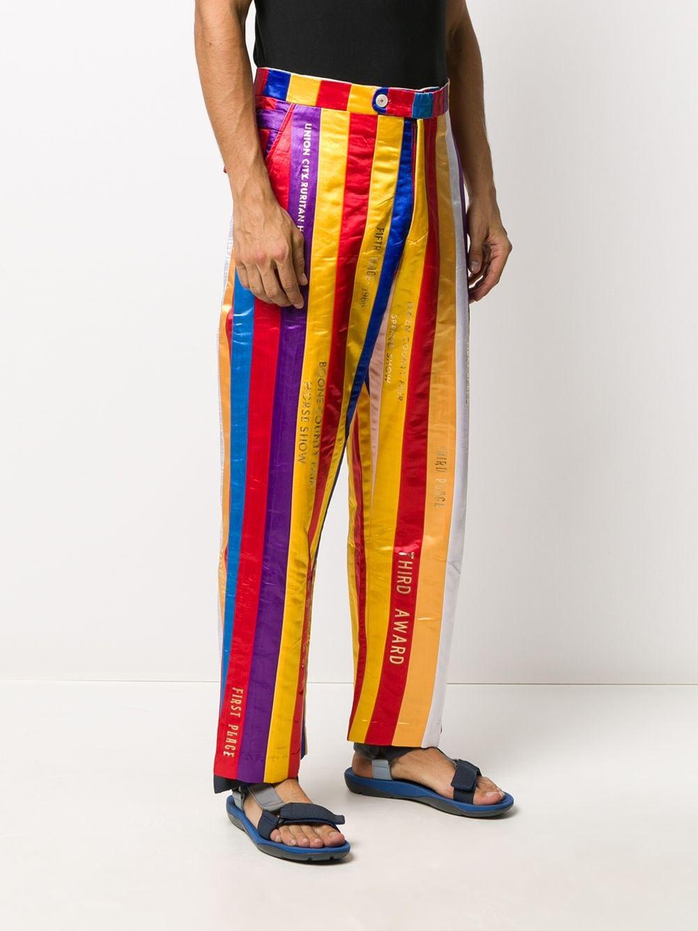 Bode Satin Striped Wide-leg Trousers in Blue for Men - Lyst