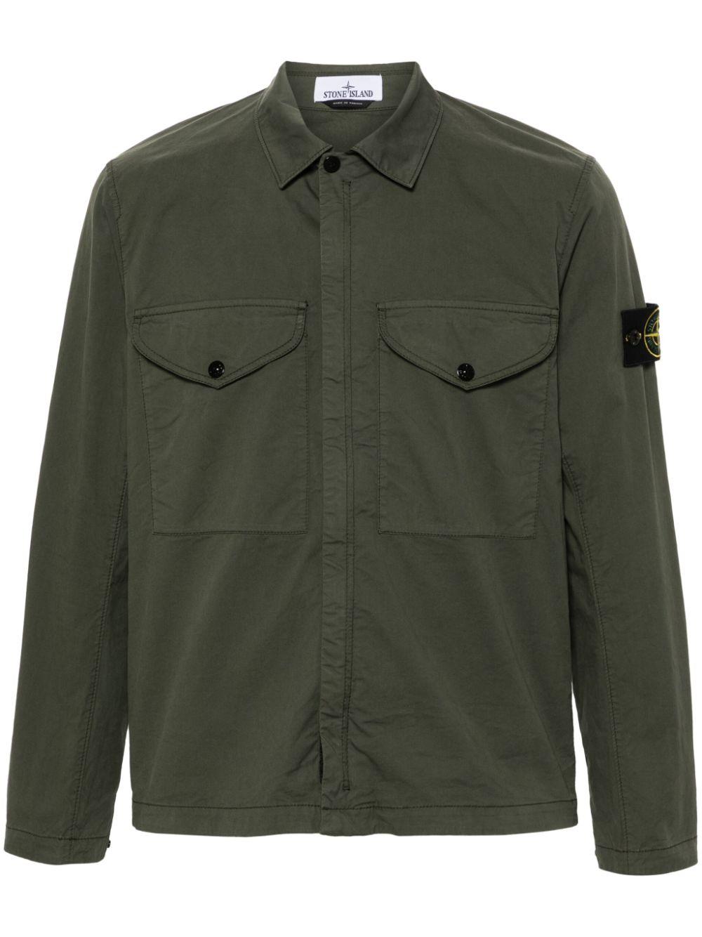 Stone Island Compass Badge Shirt Jacket in Green for Men Lyst UK