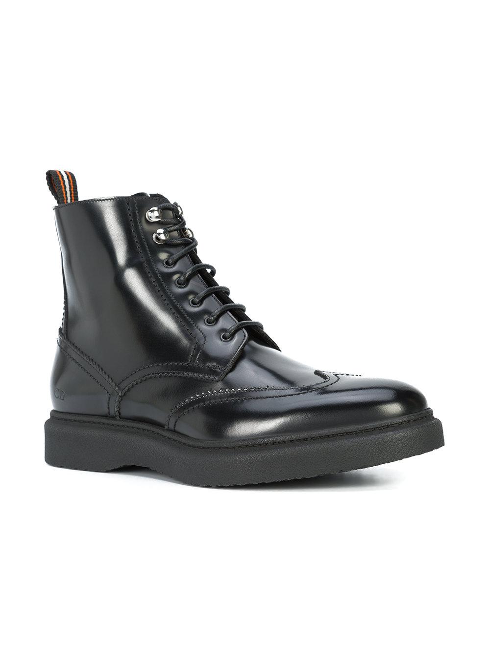 Dior Homme Lace Up Ankle Boots in Black | Lyst