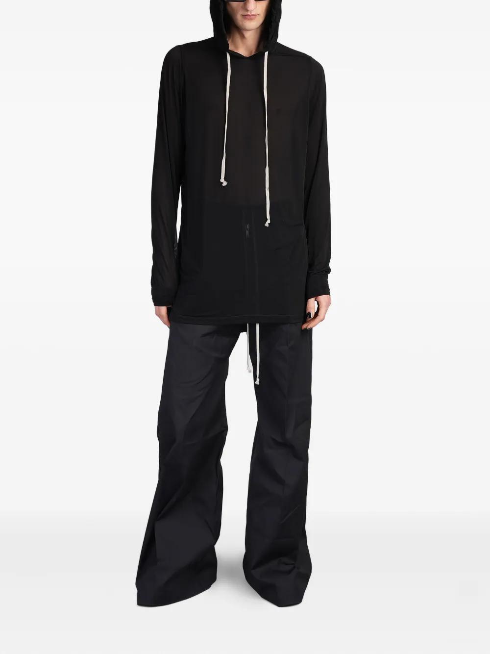 Rick Owens Semi-Sheer Hoodie in Black for Men | Lyst