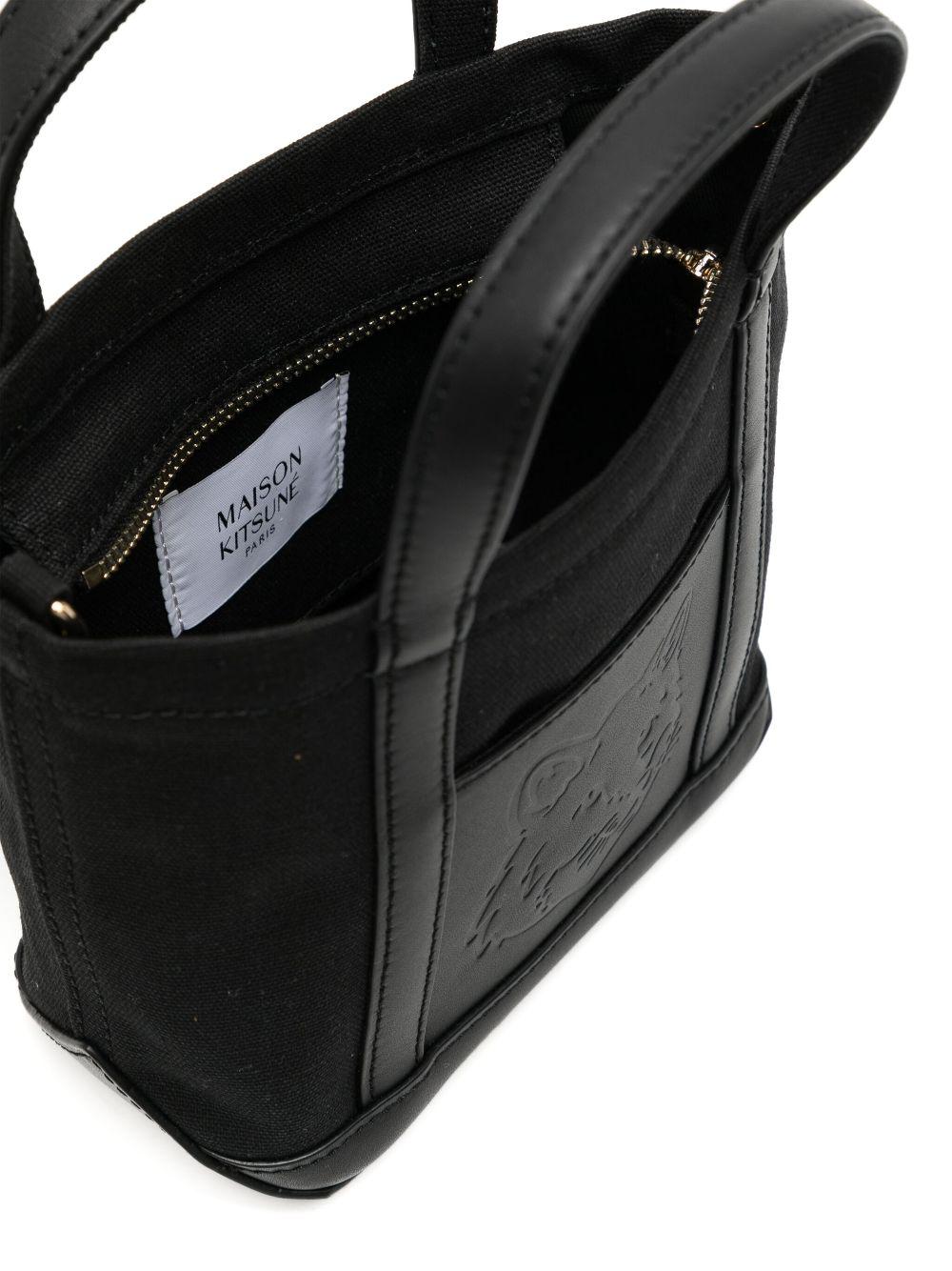 Maison Kitsuné Festive Fox Head Mini Tote Bag in Black | Lyst