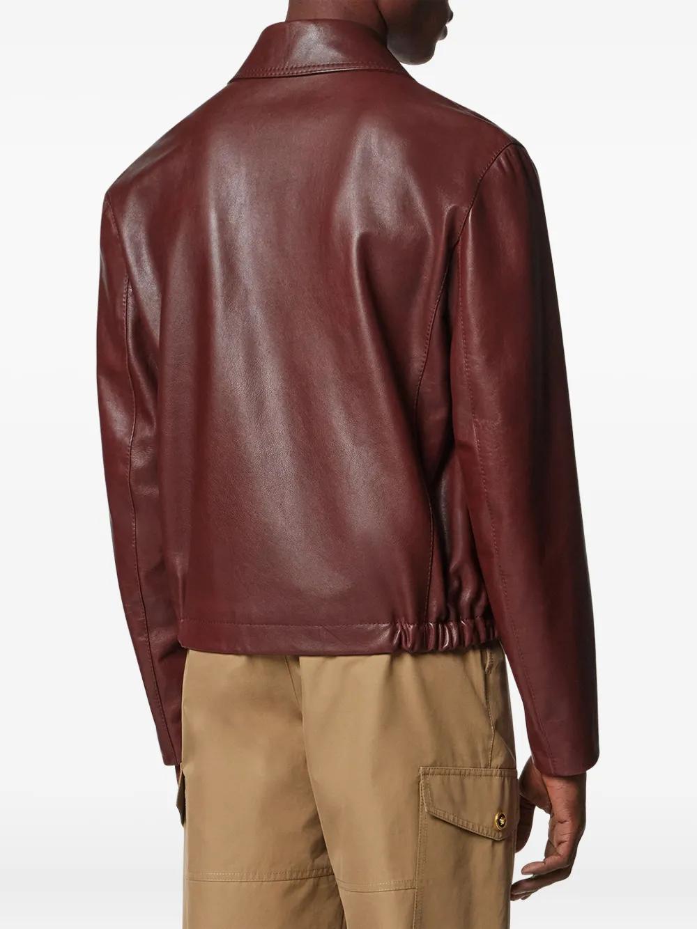 Versace Jeans Couture Cropped Leather Jacket | Black