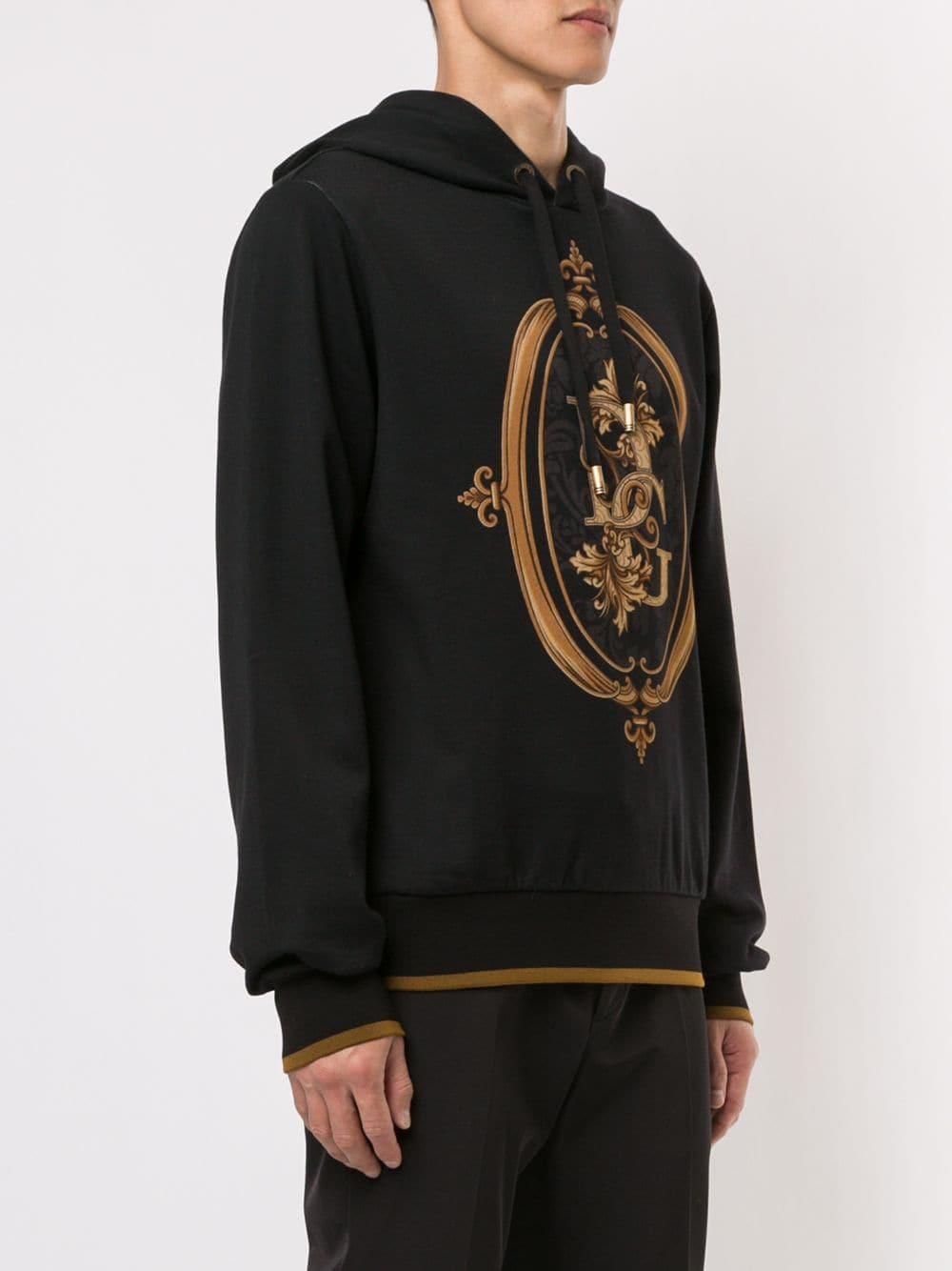 Dolce & Gabbana Cotton Logo Printed Hoodie in Black for Men - Lyst