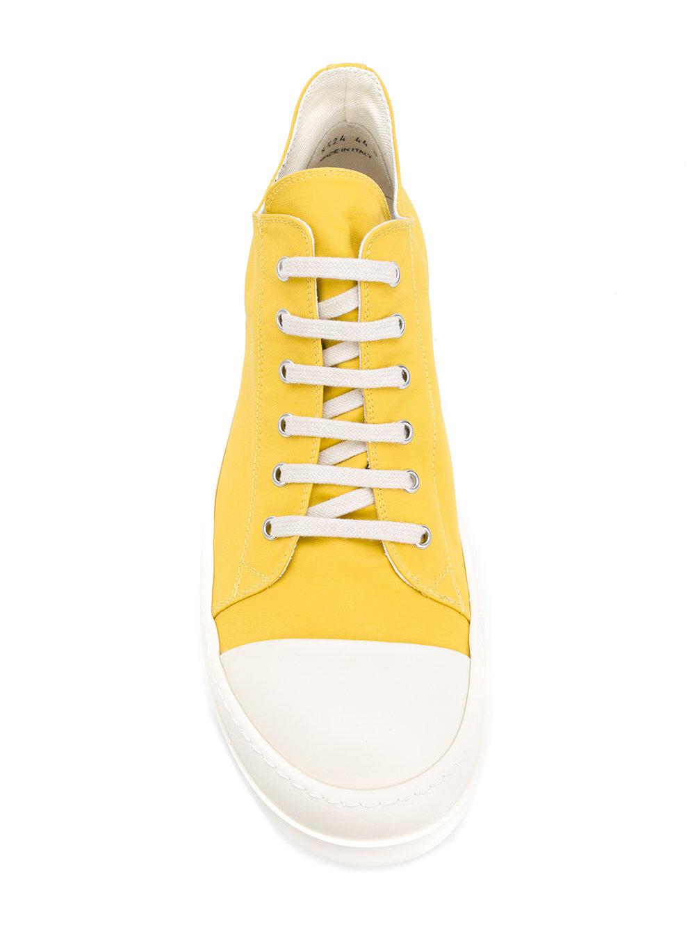 Rick Owens Drkshdw Cotton Lace-up Sneakers in Yellow & Orange (Yellow ...