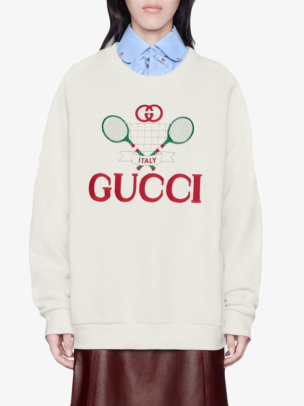 Sudadera oversize con Tennis Gucci de Algodón | Lyst