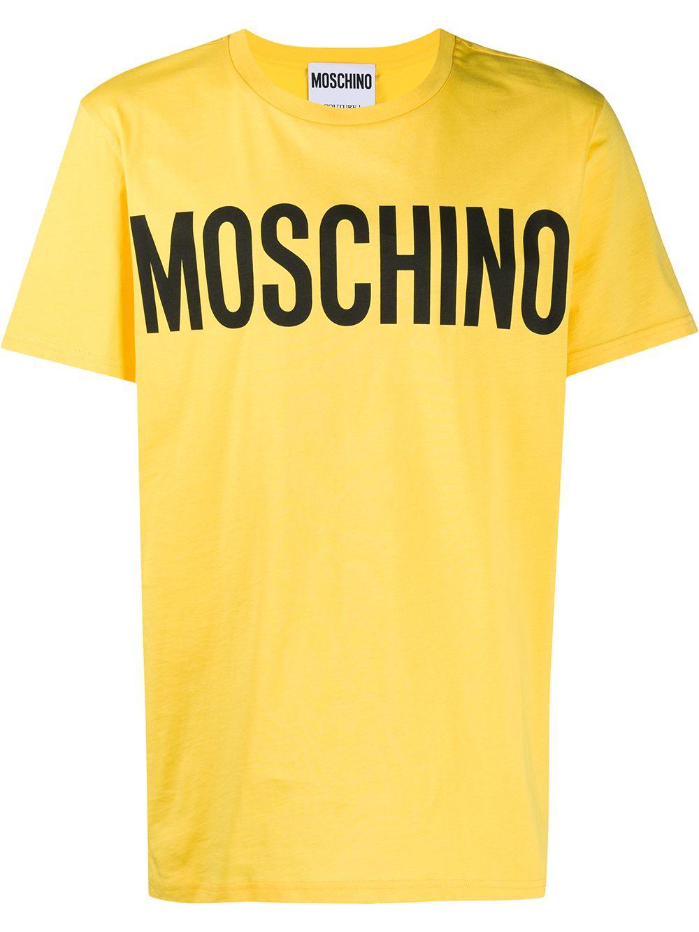 Moschino Cotton Logo T-shirt in Yellow for Men - Save 30% - Lyst
