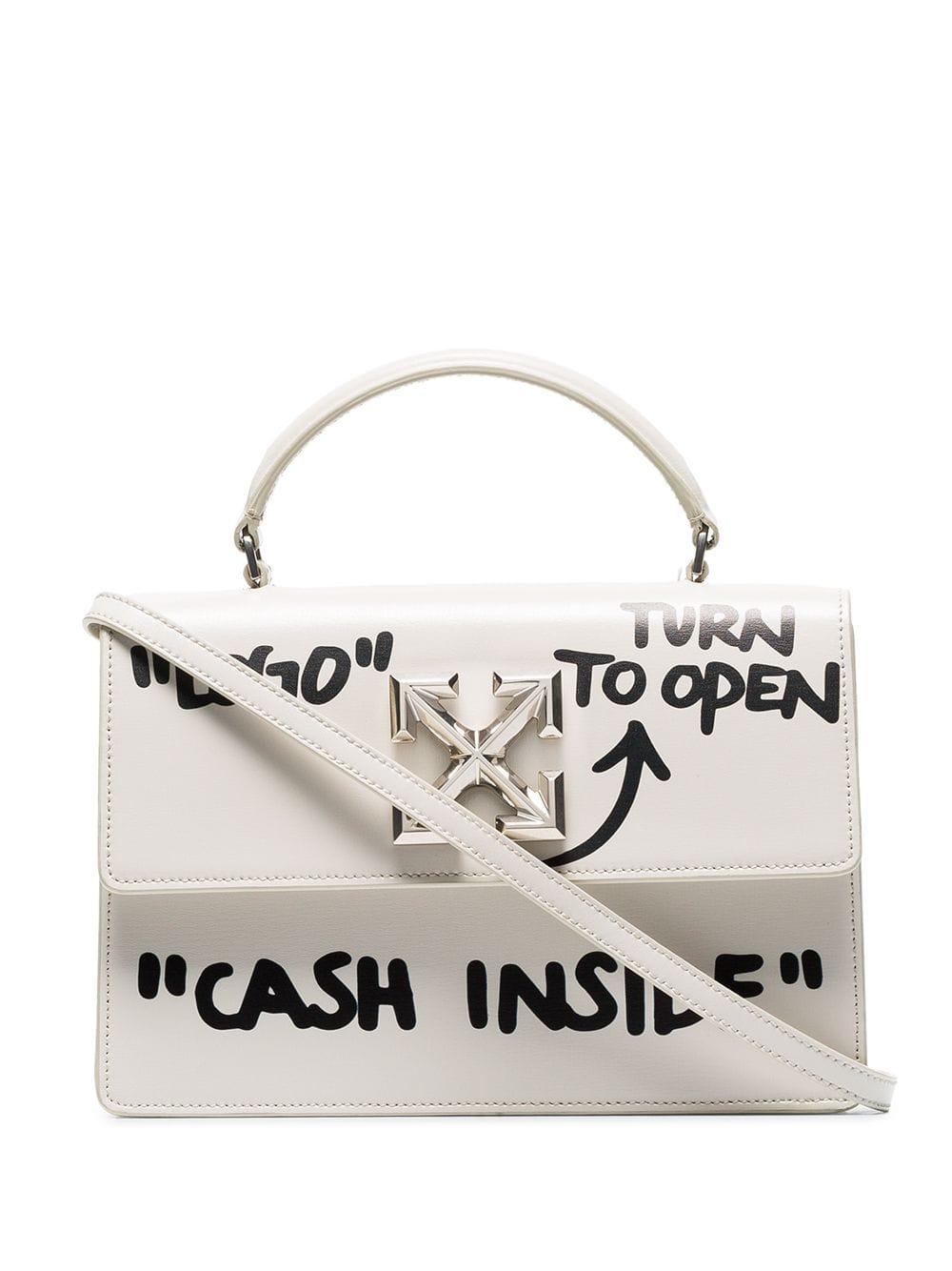 Off-White c/o Virgil Abloh Leather Jitney Cash Inside Bag in White - Lyst