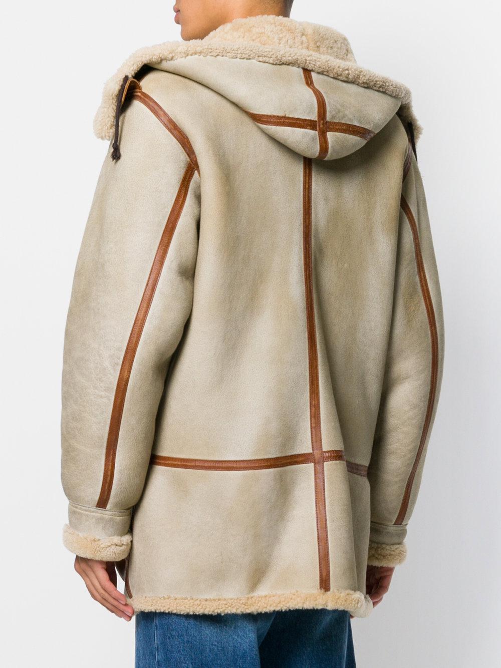 Yeezy Leather Vintage Shearling Jacket in Natural for Men | Lyst