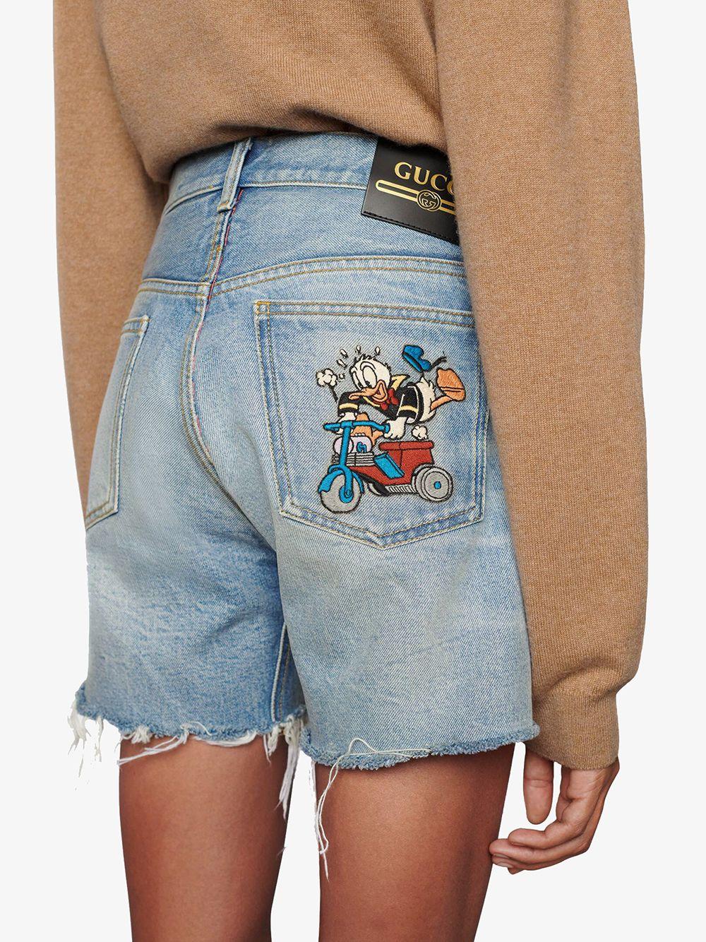 Gucci Disney X Donald Duck Eco Denim Shorts in Blue for Men | Lyst