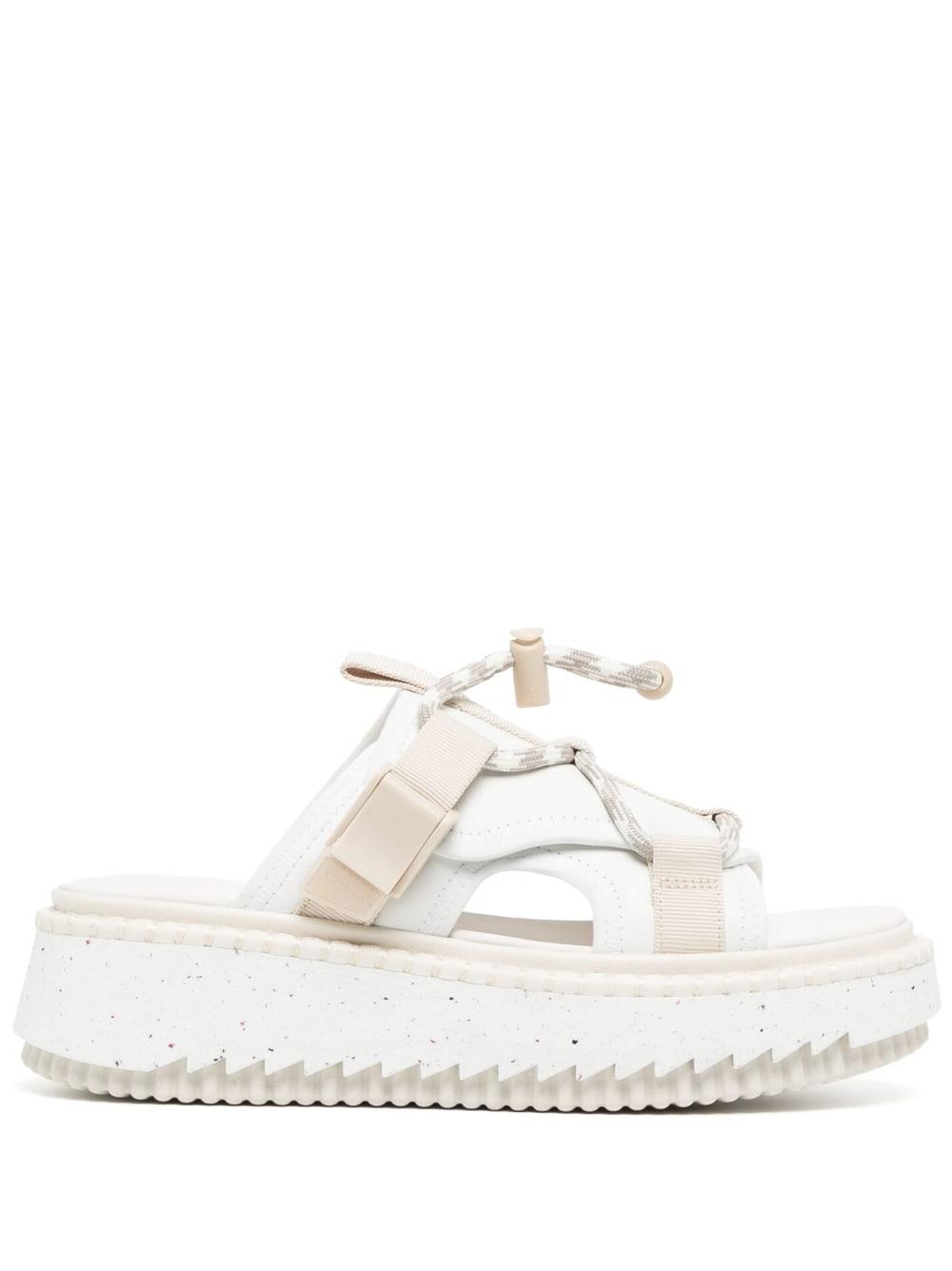 Chloé Chunky-sole Leather Sandals in White | Lyst
