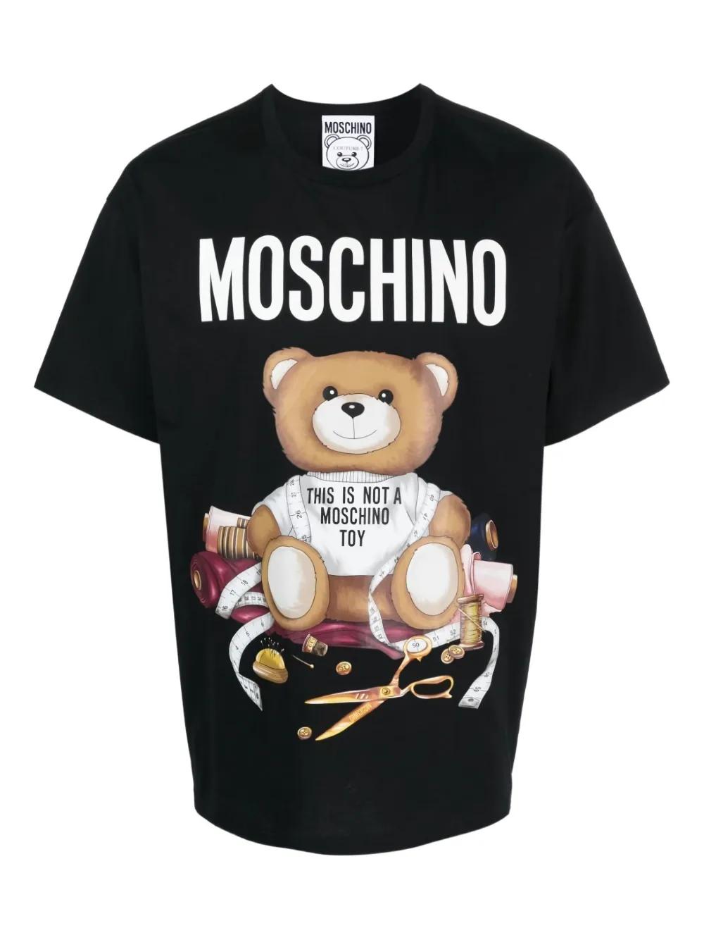MOSCHINO ベア刺繍Tシャツ Moschino テディベア Tシャツ | ブラック | FARFETCH JP