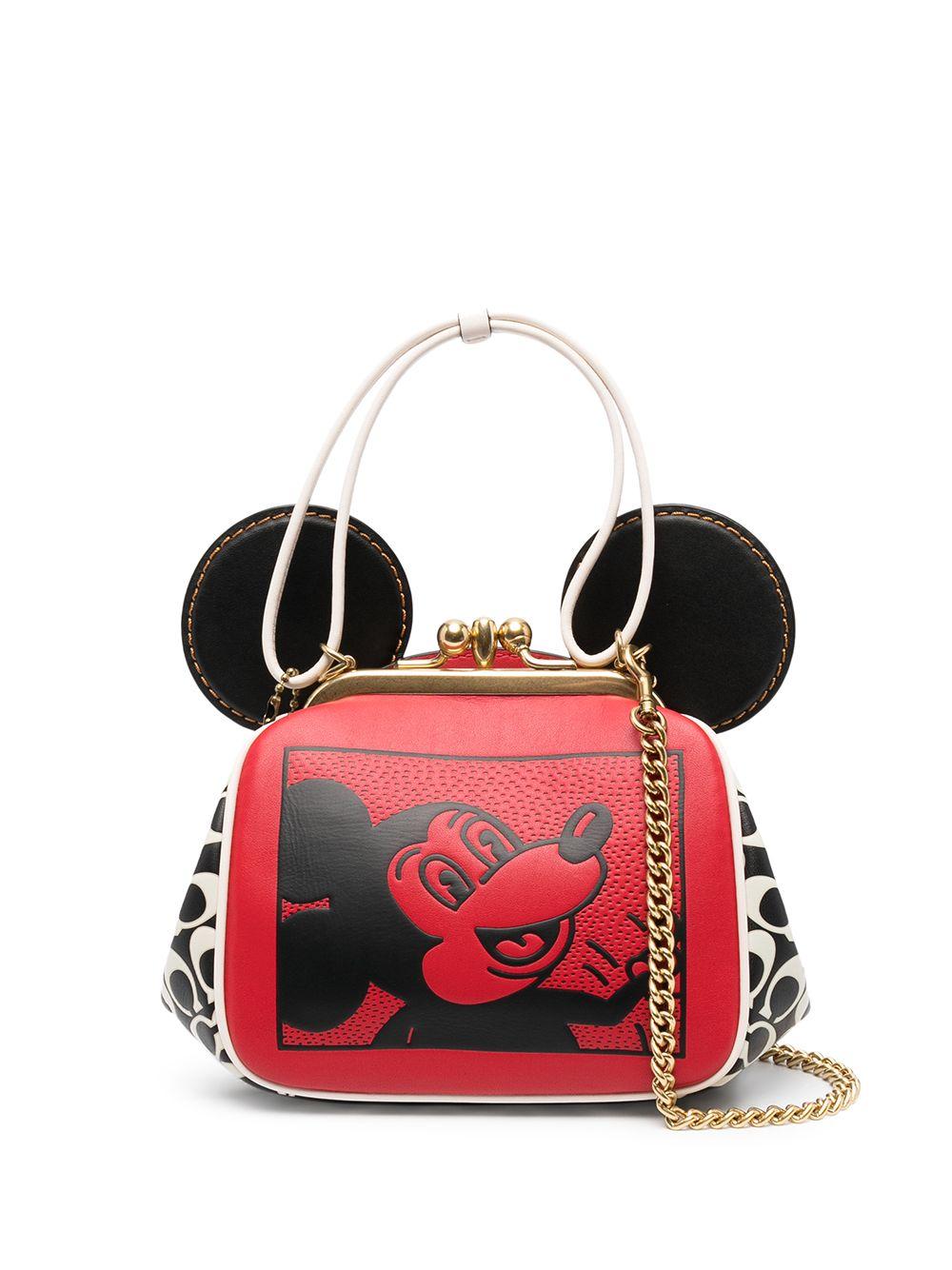 COACH X Disney Mickey Mouse X Keith Haring Kisslock Bag in Red | Lyst