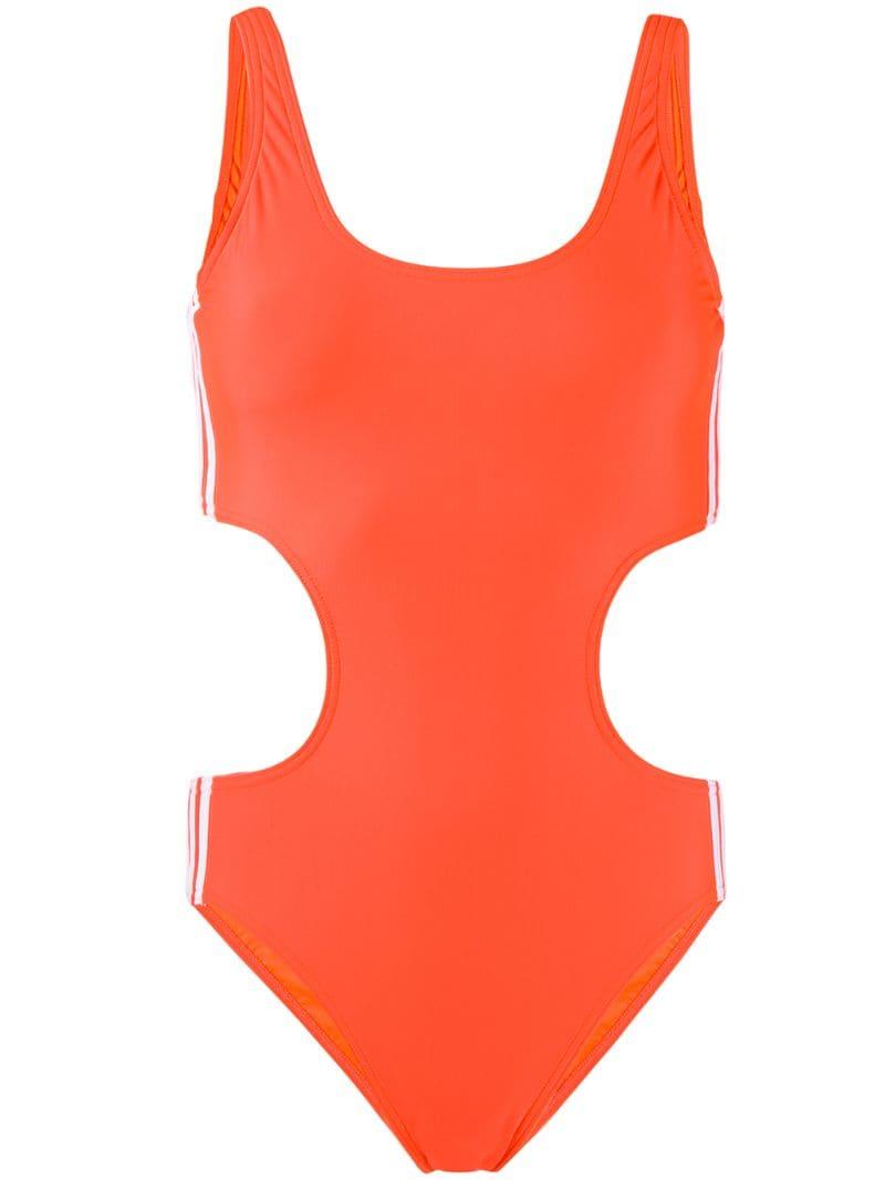 adidas Synthetic Fiorucci Cutaway Swim Suit in Orange - Lyst