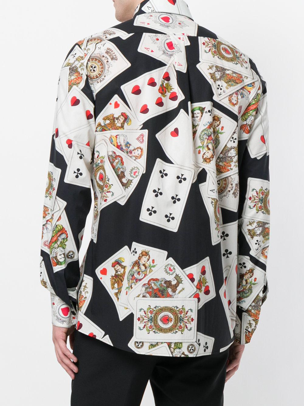 Dolce & Gabbana Cotton Playing Cards Print Shirt in Black for Men - Lyst