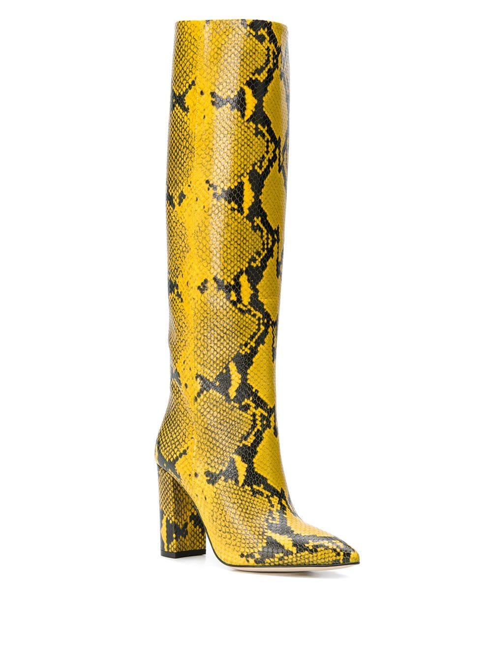 snakeskin print boots